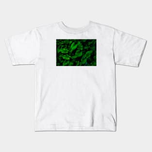 Dark Green Lilly Leaves Kids T-Shirt